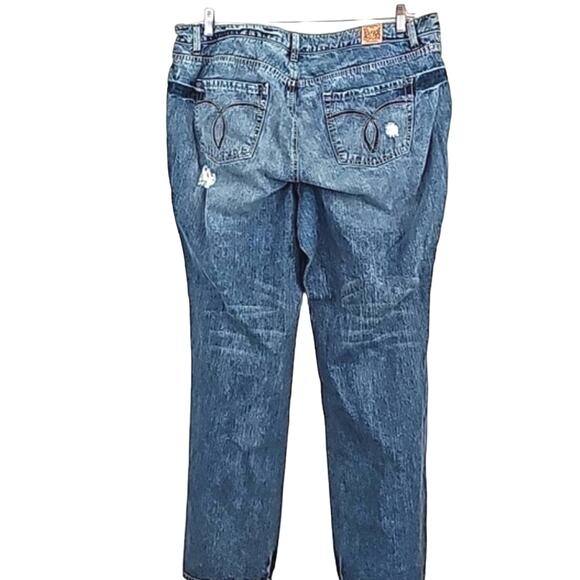 Womens Sz 23 Distressed Highrise Inseam 32 Wide Leg  100% Cotton Bootcut Jeans - Picture 2 of 12